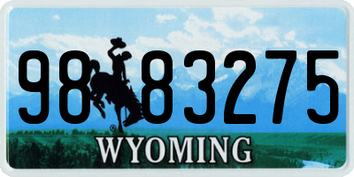 WY license plate 9883275