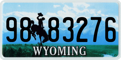 WY license plate 9883276