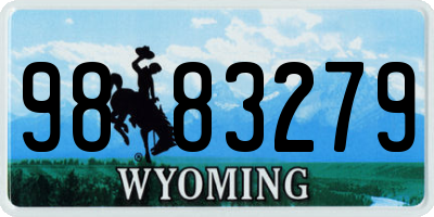 WY license plate 9883279