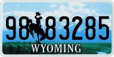 WY license plate 9883285
