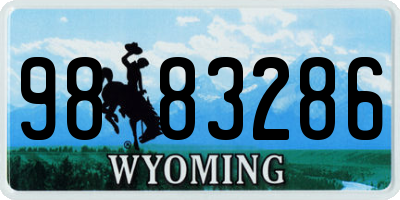 WY license plate 9883286
