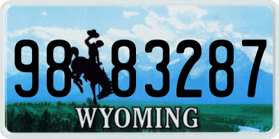 WY license plate 9883287