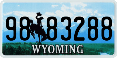 WY license plate 9883288