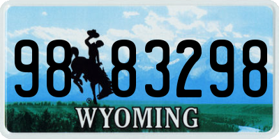 WY license plate 9883298
