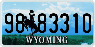 WY license plate 9883310