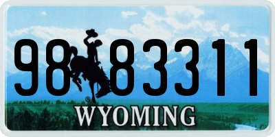WY license plate 9883311