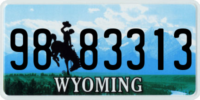 WY license plate 9883313