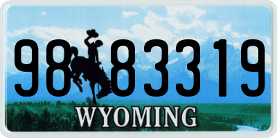 WY license plate 9883319