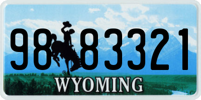 WY license plate 9883321