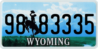 WY license plate 9883335