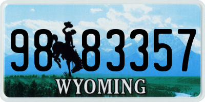 WY license plate 9883357