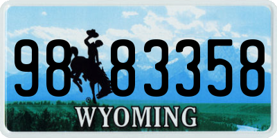 WY license plate 9883358