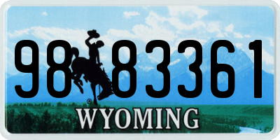 WY license plate 9883361
