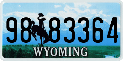 WY license plate 9883364