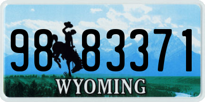 WY license plate 9883371