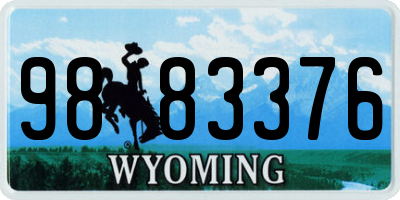 WY license plate 9883376