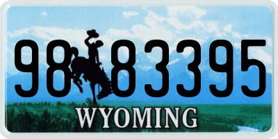 WY license plate 9883395