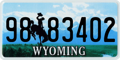 WY license plate 9883402