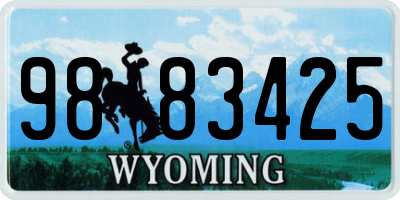 WY license plate 9883425