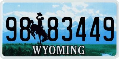 WY license plate 9883449
