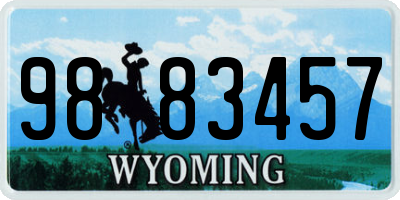 WY license plate 9883457