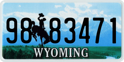 WY license plate 9883471