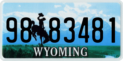 WY license plate 9883481