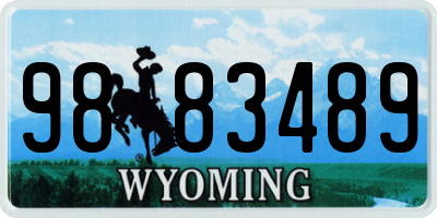 WY license plate 9883489
