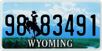 WY license plate 9883491