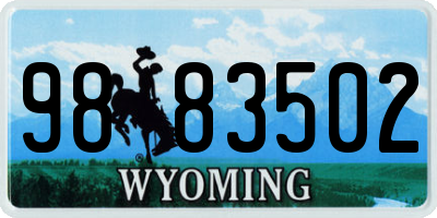 WY license plate 9883502