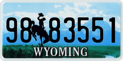 WY license plate 9883551