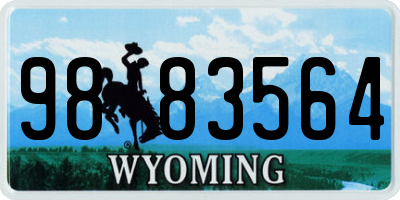 WY license plate 9883564