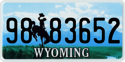 WY license plate 9883652