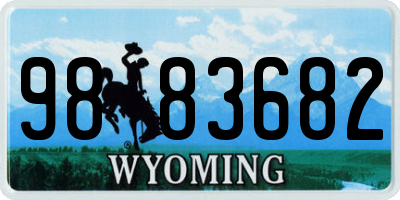 WY license plate 9883682