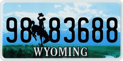 WY license plate 9883688