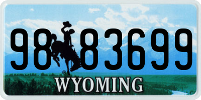 WY license plate 9883699