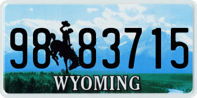 WY license plate 9883715