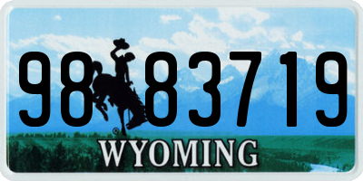 WY license plate 9883719