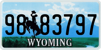 WY license plate 9883797