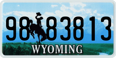 WY license plate 9883813