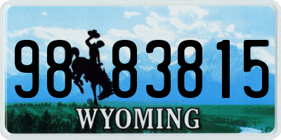 WY license plate 9883815