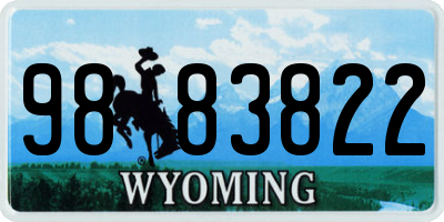 WY license plate 9883822