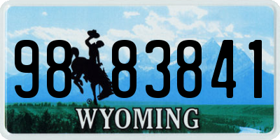 WY license plate 9883841
