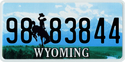 WY license plate 9883844