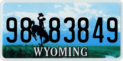 WY license plate 9883849