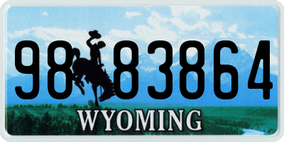 WY license plate 9883864