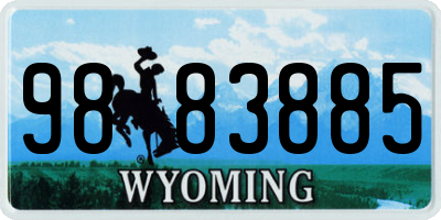 WY license plate 9883885