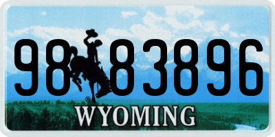 WY license plate 9883896