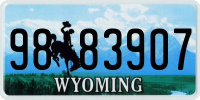 WY license plate 9883907