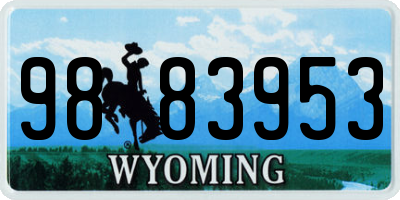 WY license plate 9883953